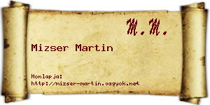 Mizser Martin névjegykártya